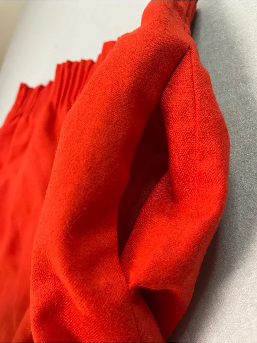 J. Crew Ruched Waist Neon Red Mini Sz 8 Skirt with pockets